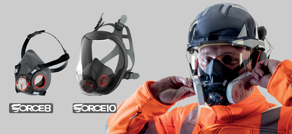 PressToCheck™ filters are compatible with the Force™8 Half-Mask and Force™10 Full-face mask